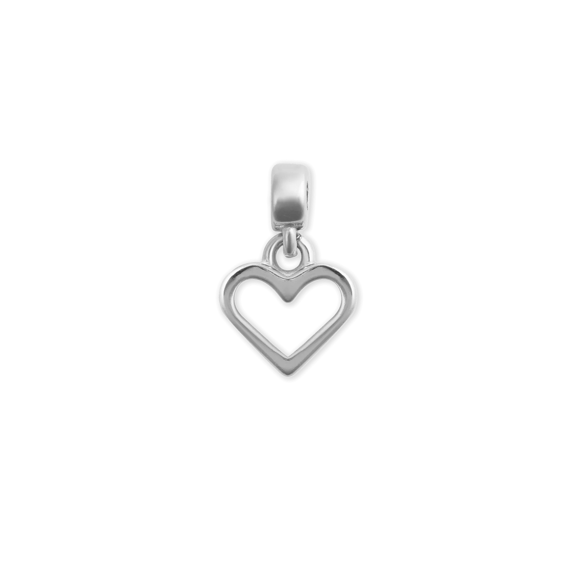 Heart Contour Charm S925 Sterling Silver