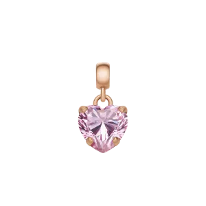 Heart Pink Crystal Charm RG