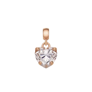 Heart White Crystal Charm RG