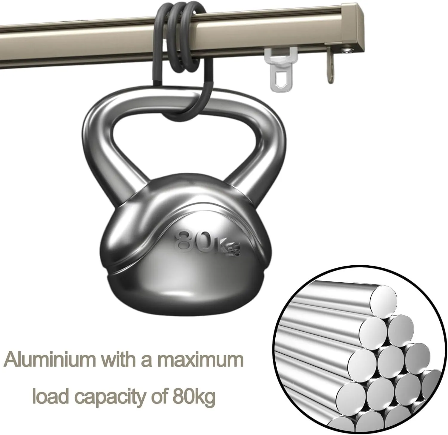 Heavy Duty Aluminium Alloy Curtain Track System with Mute Rollers - Straight Double Silent Ceiling Rail for Smooth Operation and Easy Installation