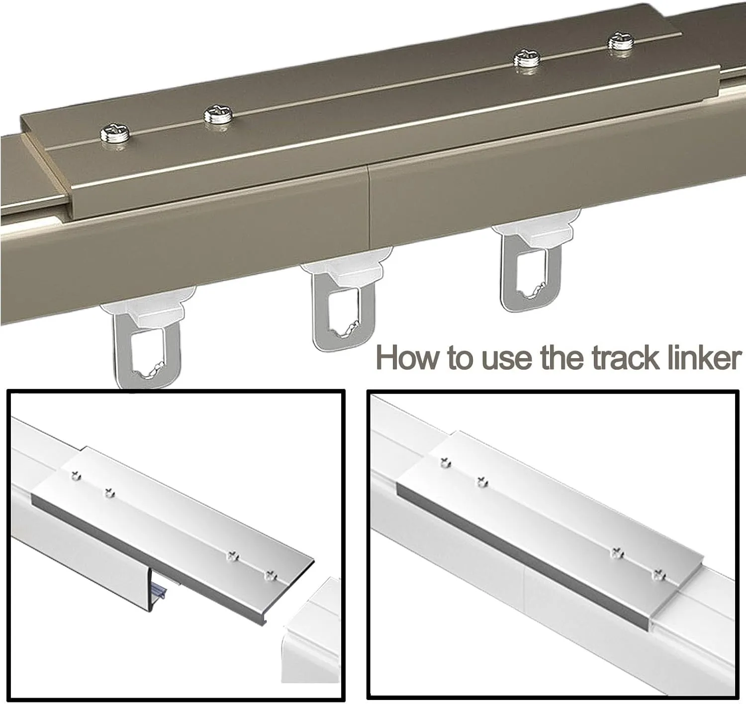 Heavy Duty Aluminium Alloy Curtain Track System with Mute Rollers - Straight Double Silent Ceiling Rail for Smooth Operation and Easy Installation