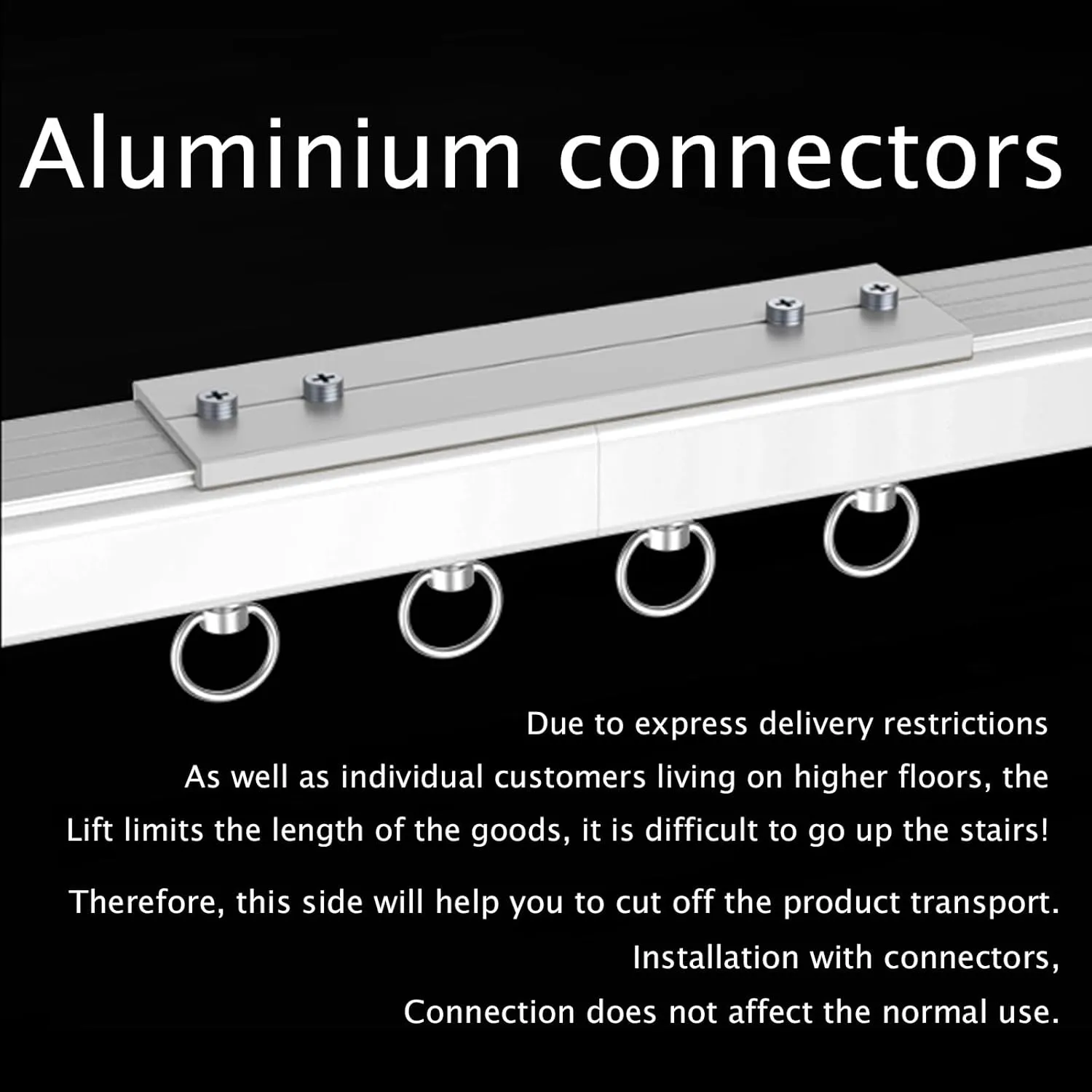 Heavy Duty Curtain Track Rails,Ceiling Or Wall Mount 50-600 Cm Aluminium Sliding System Kit for Room Di viders, Bedroom Privacy, Shower Rod,Straight (Color :