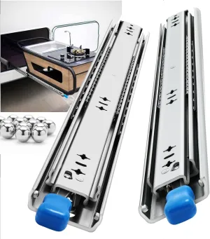 Heavy Duty Drawer Slides Full Extension Locking Runners with Lock 16 18 20 22 24 26 28 30 32 34 36 38 40 Inch Side Mount Ball Bearing Rails 500 Lb (Load:250 lb (with Lock) -W:53mm, 20 inch)
