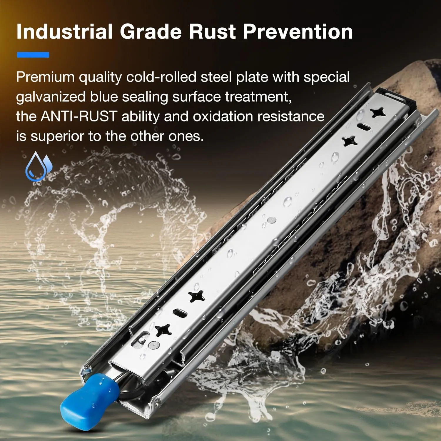 Heavy Duty Drawer Slides Full Extension Locking Runners with Lock 16 18 20 22 24 26 28 30 32 34 36 38 40 Inch Side Mount Ball Bearing Rails 500 Lb (Load:250 lb (with Lock) -W:53mm, 20 inch)