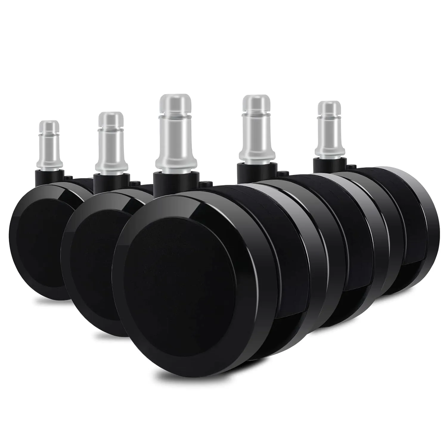 Herman Miller 60mm (2.36") Aeron Chair Caster Wheels Replacement (Set of 5, Black), Heavy Duty, Universal Size, Fit Most Brand Office Chair