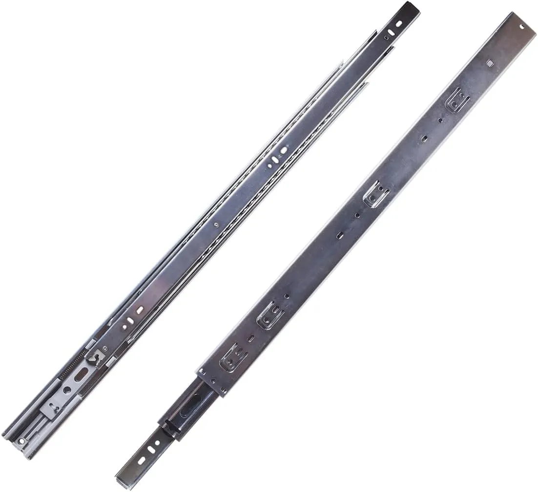 Hickory Hardware Soft Close Drawer Slide - 3 Folds Full Extension Drawer Slides with Spring - Ball Bearing Cabinet Runners - Cadmium Finishing 100 LB Capacity - 12 Inch Cabinet Slides, 1 Pair