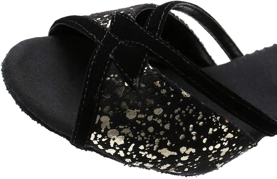 HIPPOSEUS Women Professional Latin Dance Shoes Open Toe Tango Salsa Bachata Ballroom Performance Dance Heels,Model MF1816
