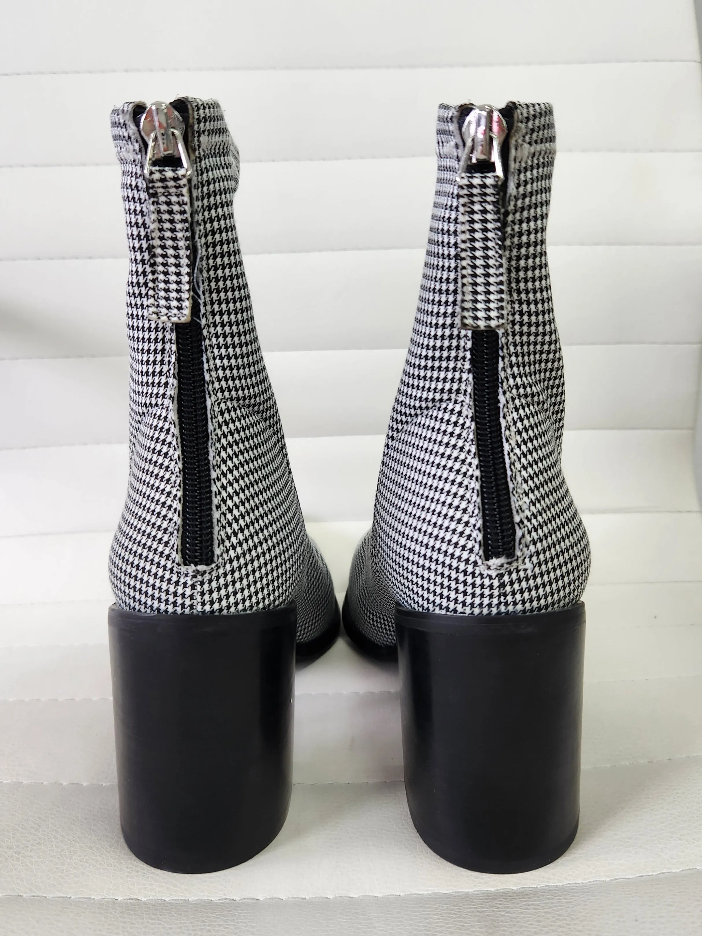 Houndstooth Printed Textile Boot