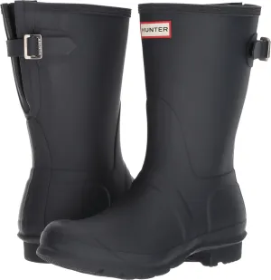 Hunter Footwear Women's Original Short Back Adjustable Rain Boots, Navy, 8