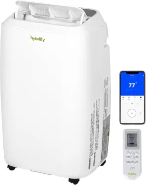 Hykolity 14,000 BTU 5 in 1 WiFi Enabled Portable Air Conditioner with 3-Speed Fan & Dehumidifier, Window Kit Quiet Smart AC Unit with 24H Timer & Sleep Mode for Bedroom, Home Up to 700 Sq.Ft