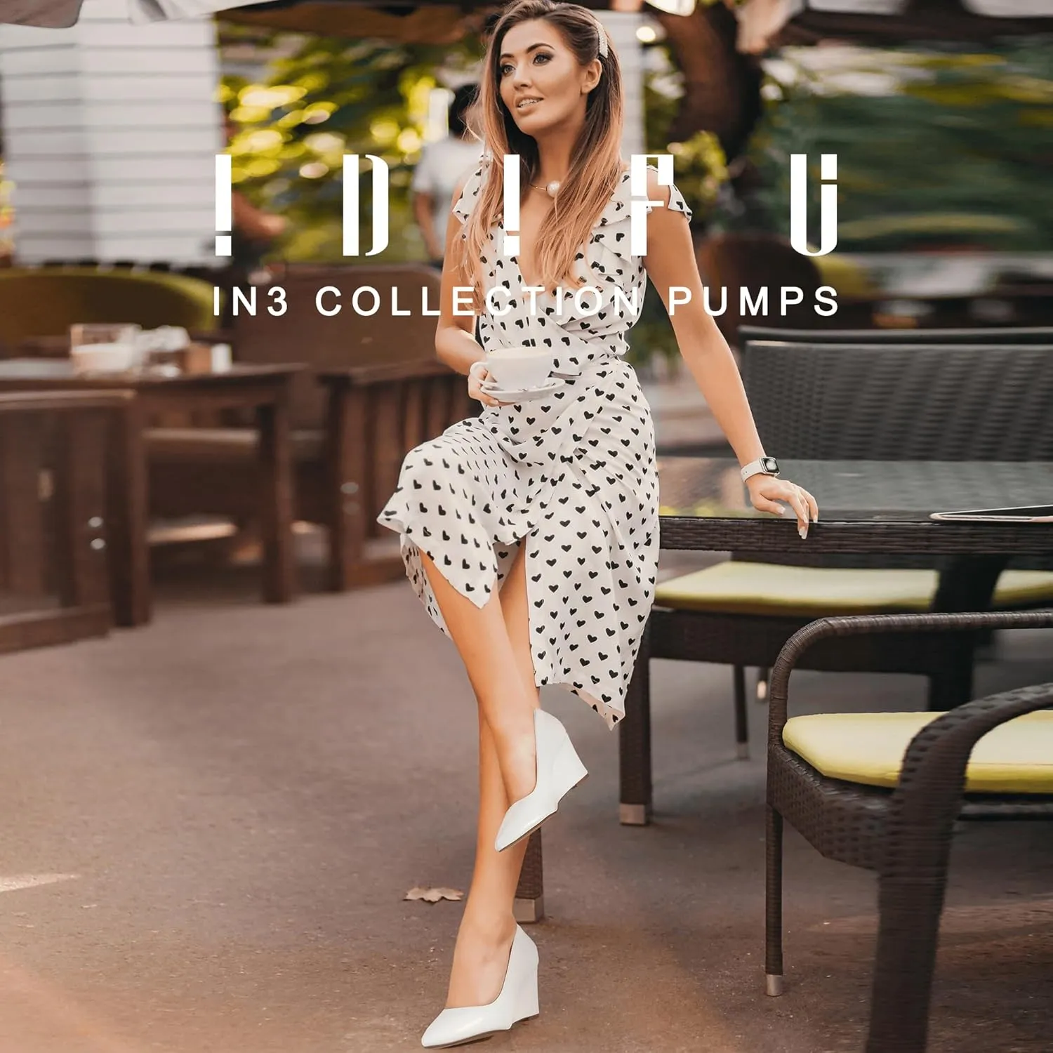 IDIFU IN3 Wedges for Women Closed Toe Pumps Low Heel Pointed Toe Work Wedding Bridal Office Formal Business Dress Casual Dressy Comfortable Trendy Fashion Shoes