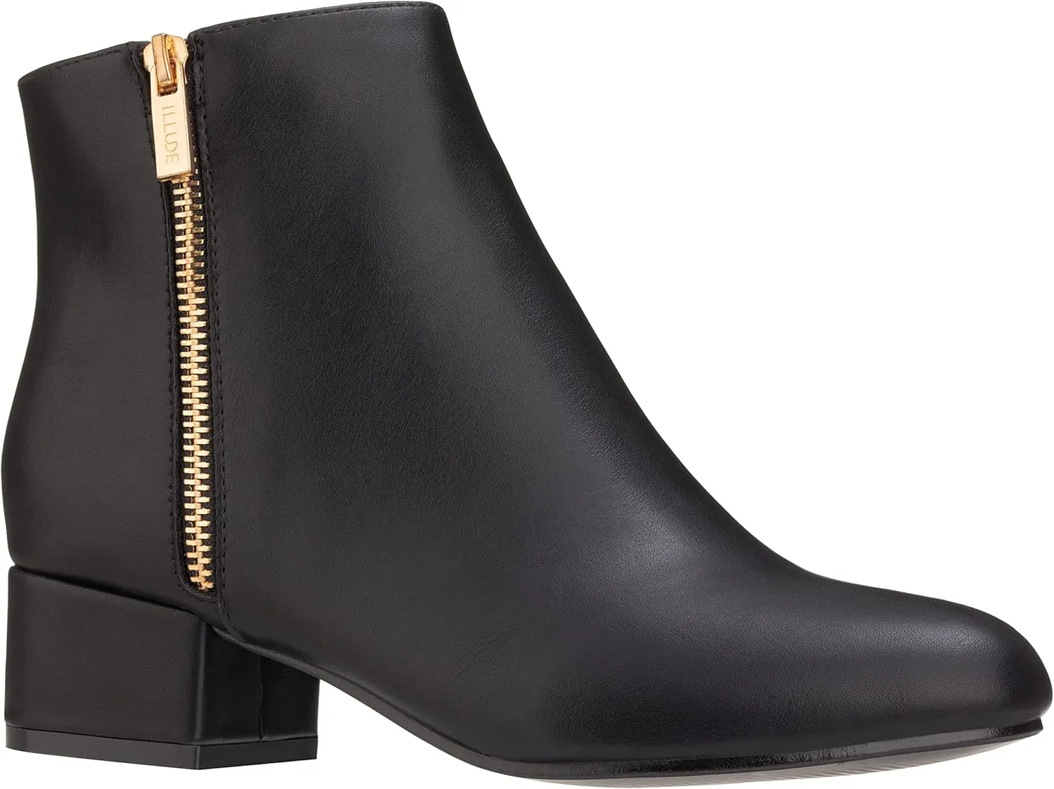ILLUDE Women's Low Heel Ankle Boot - Casual Zip Up Bootie - Comfortable Everyday Round Toe Bootie - Chaya