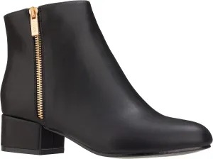 ILLUDE Women's Low Heel Ankle Boot - Casual Zip Up Bootie - Comfortable Everyday Round Toe Bootie - Chaya