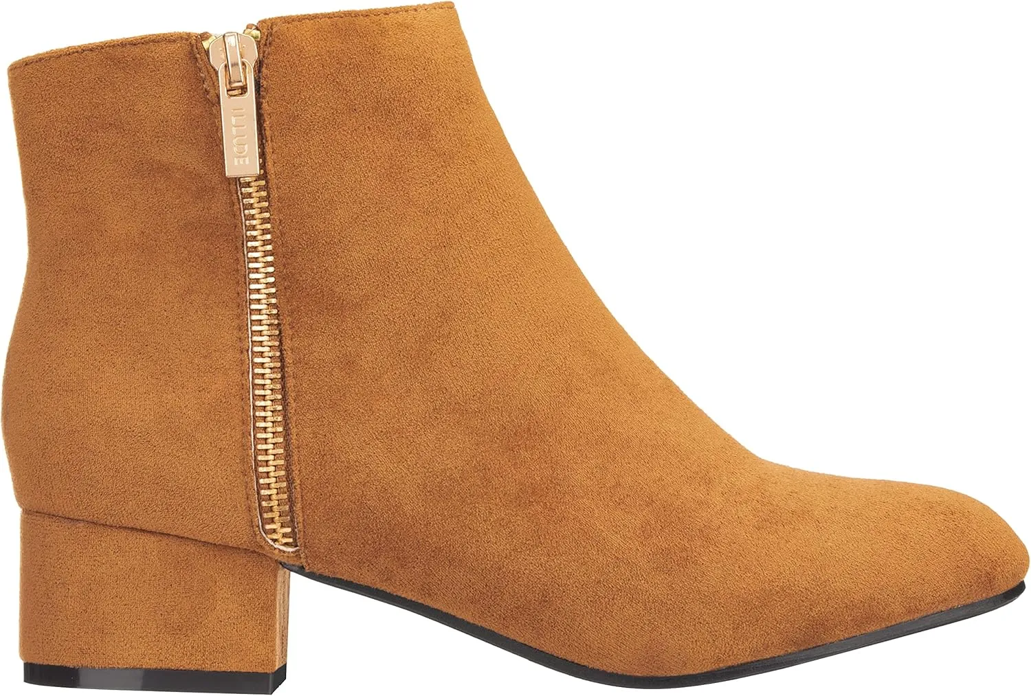 ILLUDE Women's Low Heel Ankle Boot - Casual Zip Up Bootie - Comfortable Everyday Round Toe Bootie - Chaya