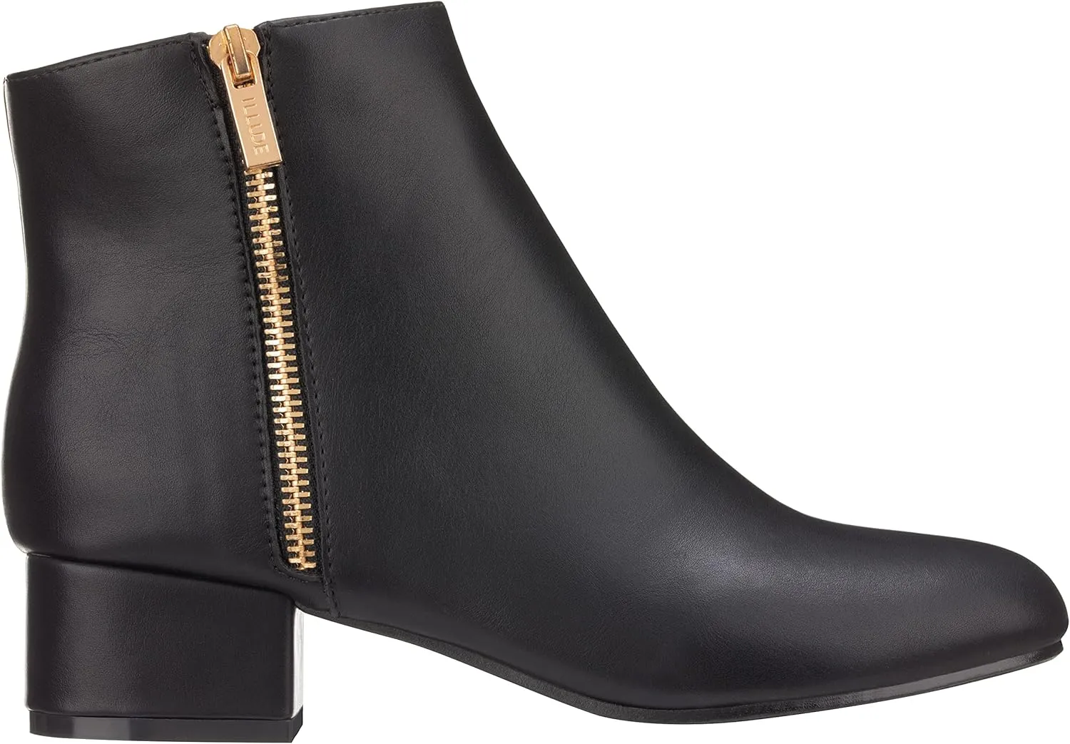 ILLUDE Women's Low Heel Ankle Boot - Casual Zip Up Bootie - Comfortable Everyday Round Toe Bootie - Chaya