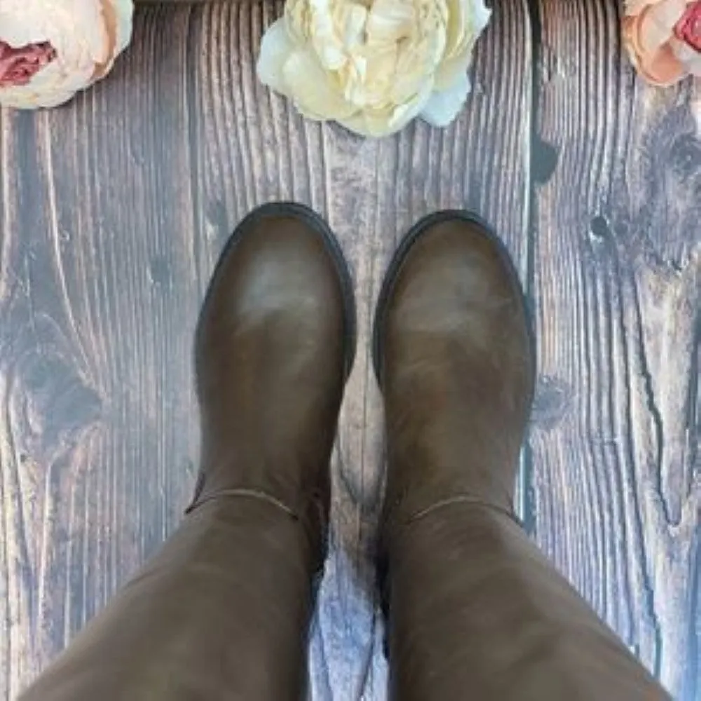 INC Fawne Brown Leather Boots 7