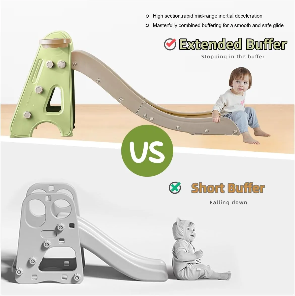 Indoor Slide for Kids Age 1-7, 3 in 1 Toddler Slide, Kid Play Climber Slide Playset, Folding Slide for Toddlers with Basketball Hoops and Ball, Baby Slide for Backyard Playsets Indoor and Outdoor