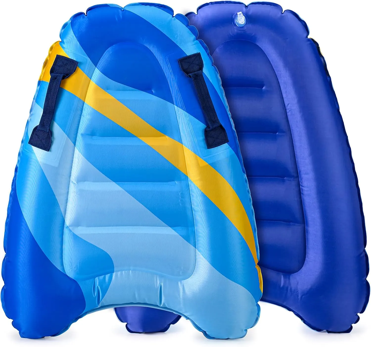 Inflatable Boogy Boards for Beach Travel Toys, 30” Cavas Slip Slide Water Park Body Surfing Board with Handles, Summer Fun Water Pool Game Toys for Kids 4,8,12 Ages Light-Geometry