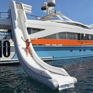 Inflatable Water Yacht Slide for Kids Adults, Water Bounce Platform Sports for Outdoor Docks and Parks