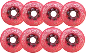 Inline Skate Wheels, 72MM 76mm 80mm, 88A Hardness, Set of 8 (Red, 72mm)