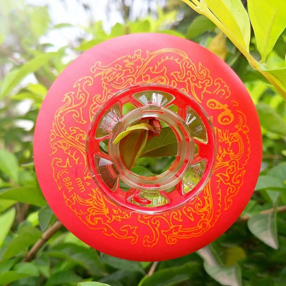 Inline Skate Wheels, 72MM 76mm 80mm, 88A Hardness, Set of 8 (Red, 72mm)