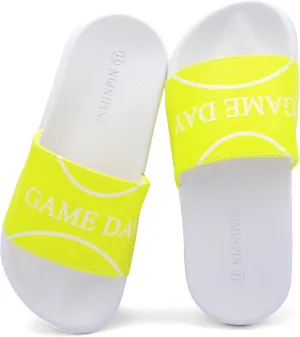 INMINPIN Kids Boys Girls Ball Sports Slides Sandals Ultra Comfortable Beach Pool Shower Shoes House Slide Indoor Outdoor for Sports Fan
