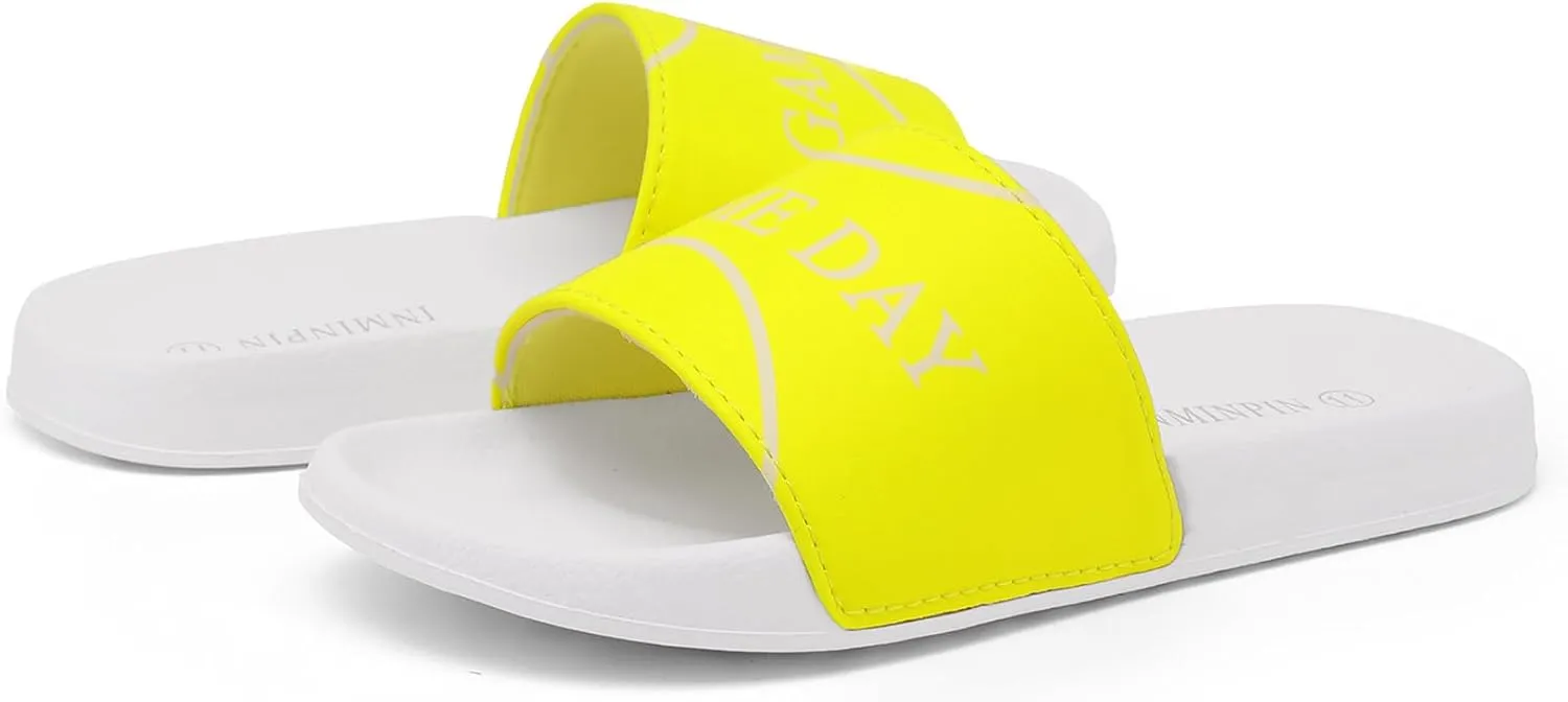INMINPIN Kids Boys Girls Ball Sports Slides Sandals Ultra Comfortable Beach Pool Shower Shoes House Slide Indoor Outdoor for Sports Fan