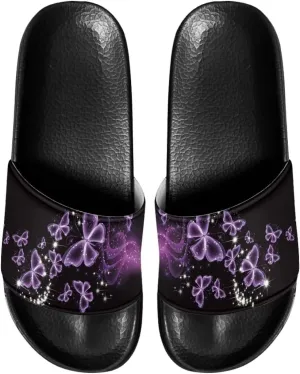 INSTANTARTS Women's Slide Sandals Non-slip Comfortable Bathroom Shower Slippers Slip-on Flip Flops