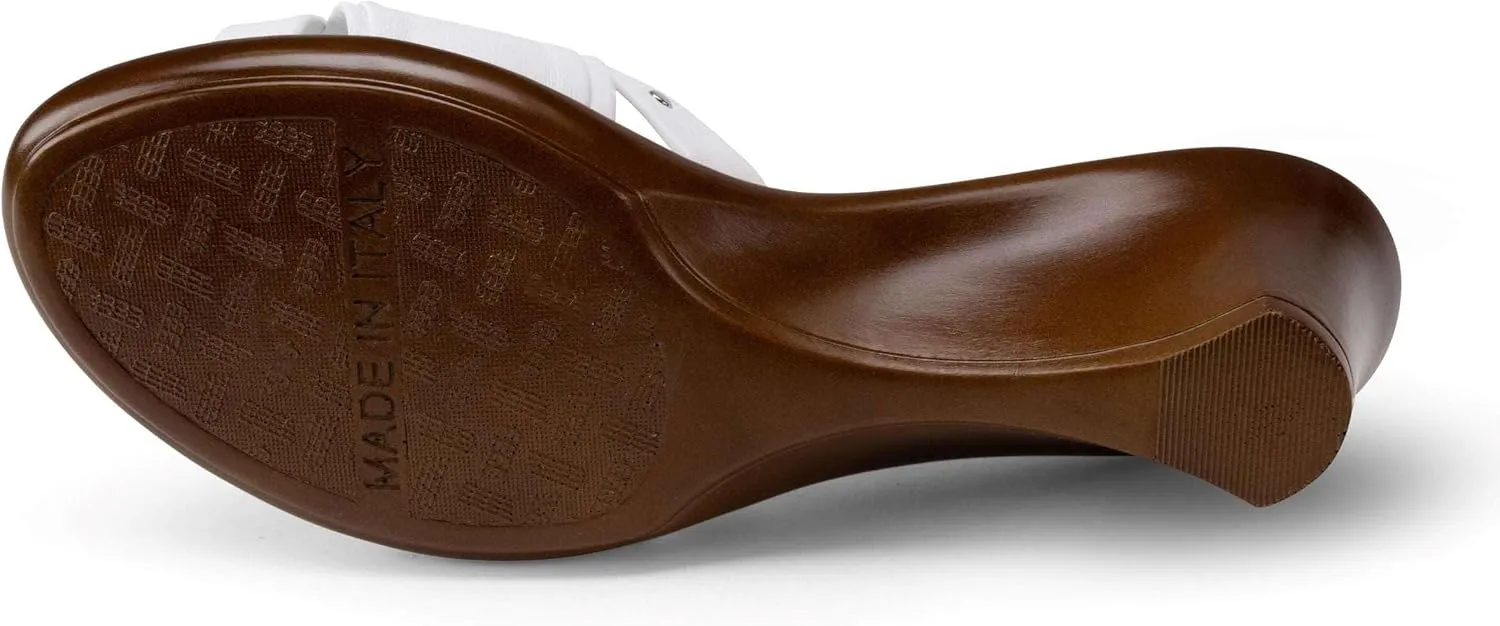 ITALIAN SHOEMAKERS Avra Women's Wedge Sandal with Knot Strap and Metallic Features Comfort