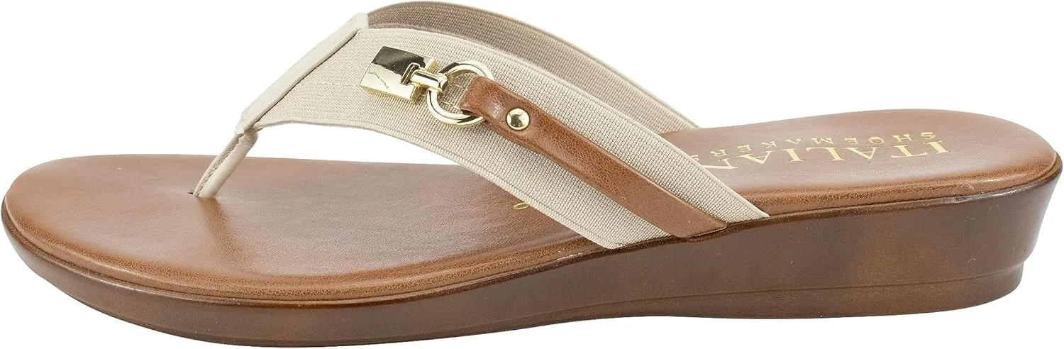ITALIAN Shoemakers Vale Low Wedge Thong Comfort Sandal for Women