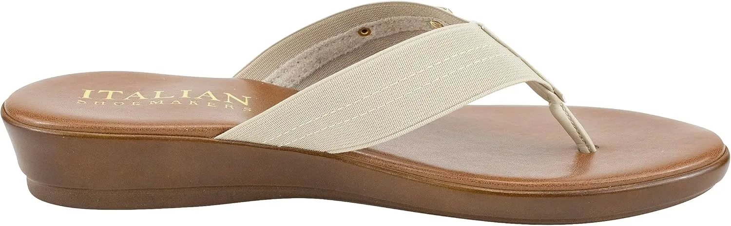 ITALIAN Shoemakers Vale Low Wedge Thong Comfort Sandal for Women