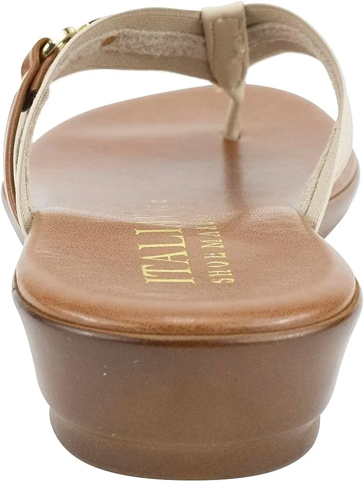 ITALIAN Shoemakers Vale Low Wedge Thong Comfort Sandal for Women