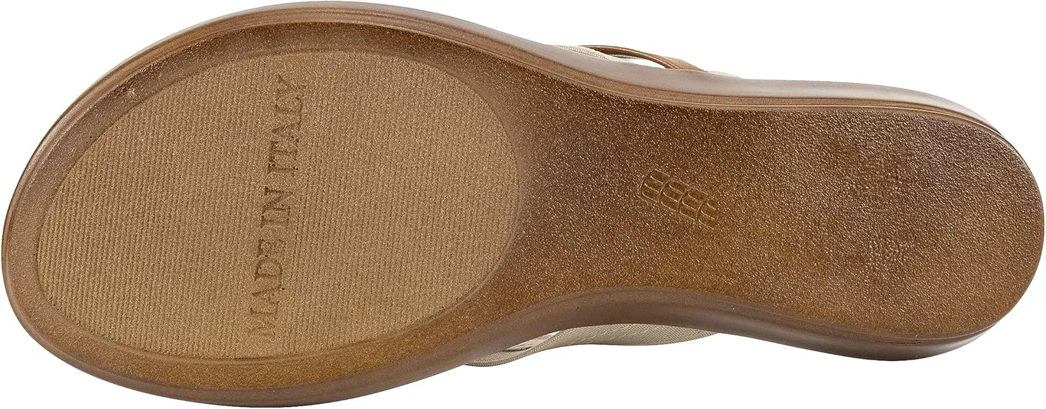 ITALIAN Shoemakers Vale Low Wedge Thong Comfort Sandal for Women