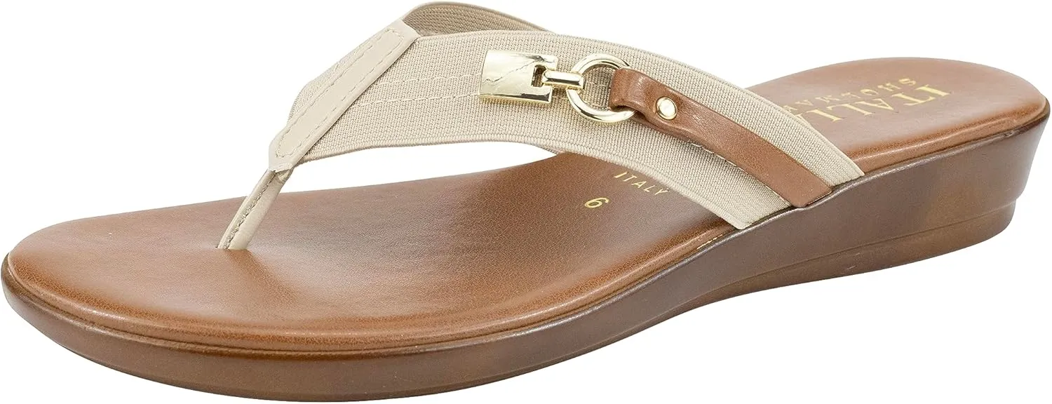 ITALIAN Shoemakers Vale Low Wedge Thong Comfort Sandal for Women