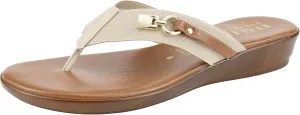 ITALIAN Shoemakers Vale Low Wedge Thong Comfort Sandal for Women