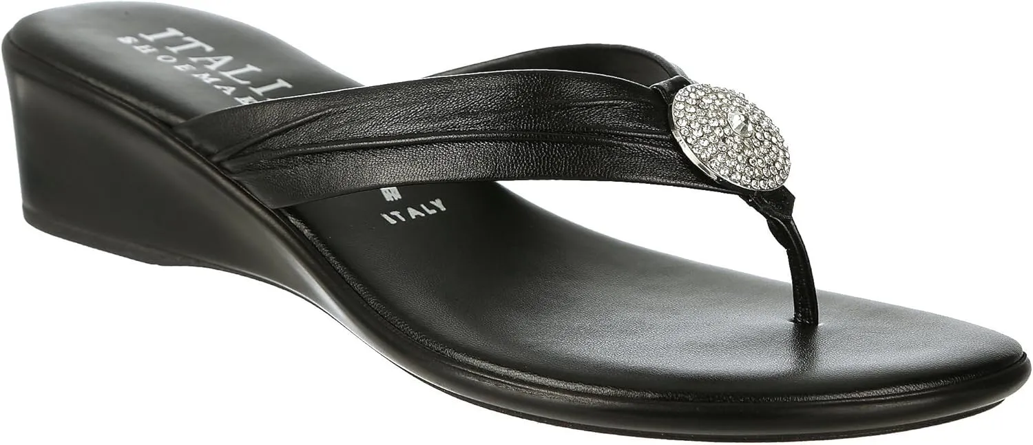 ITALIAN Shoemakers Womens Ester Wedges 9 Black