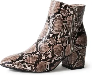 J. Adams Zuma Ankle Bootie – Closed Pointed Toe Low Block Heel Zip Up Boot