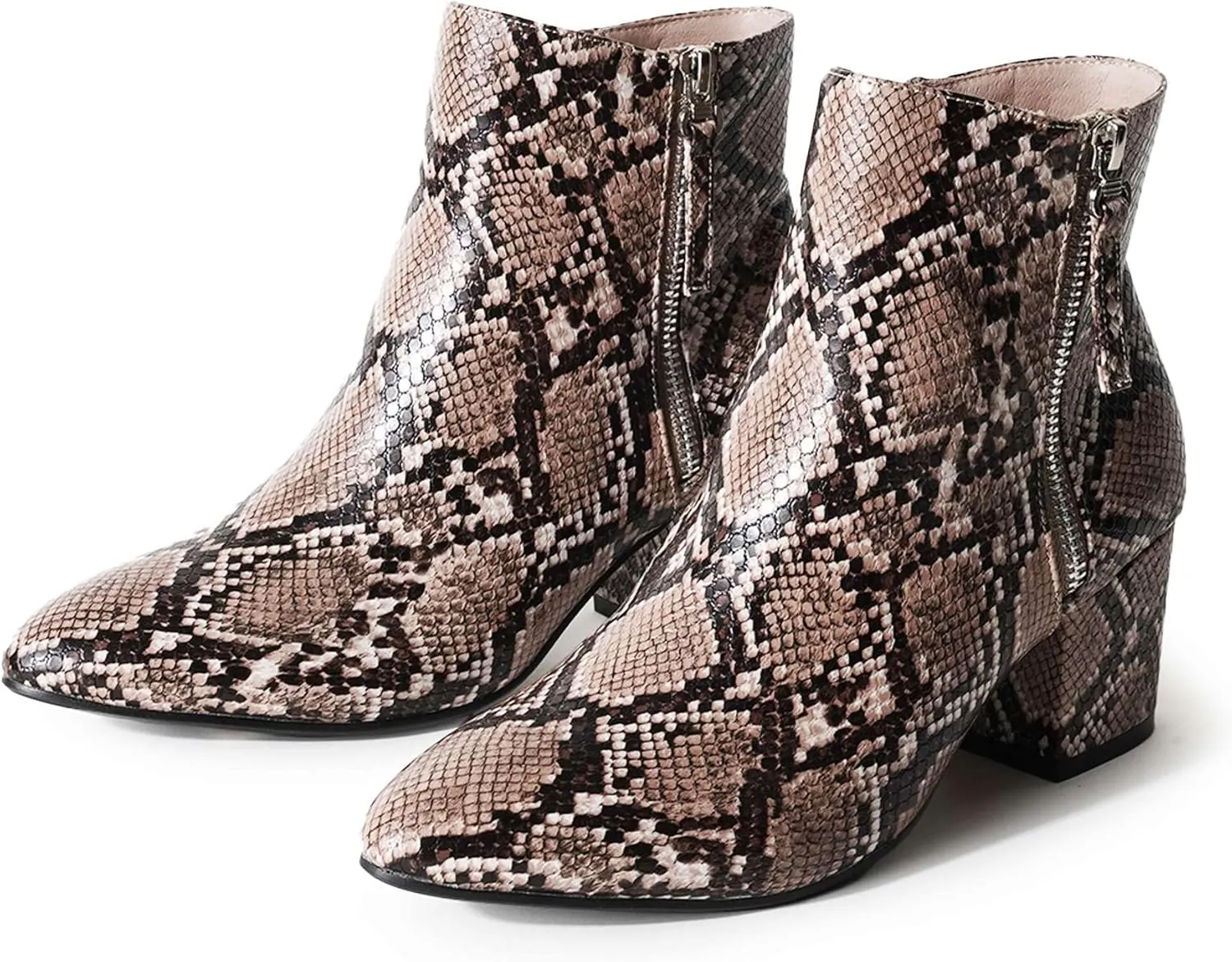 J. Adams Zuma Ankle Bootie – Closed Pointed Toe Low Block Heel Zip Up Boot