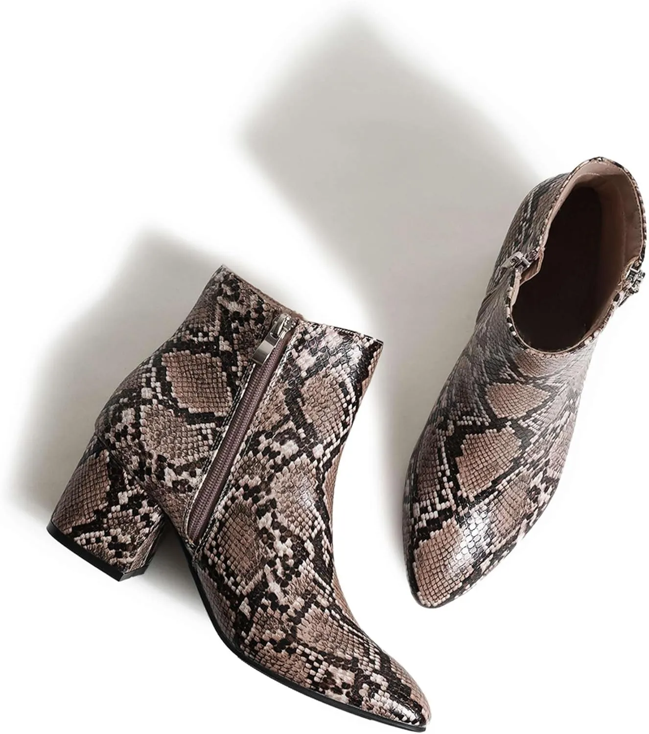 J. Adams Zuma Ankle Bootie – Closed Pointed Toe Low Block Heel Zip Up Boot
