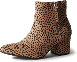 J. Adams Zuma Ankle Bootie – Closed Pointed Toe Low Block Heel Zip Up Boot