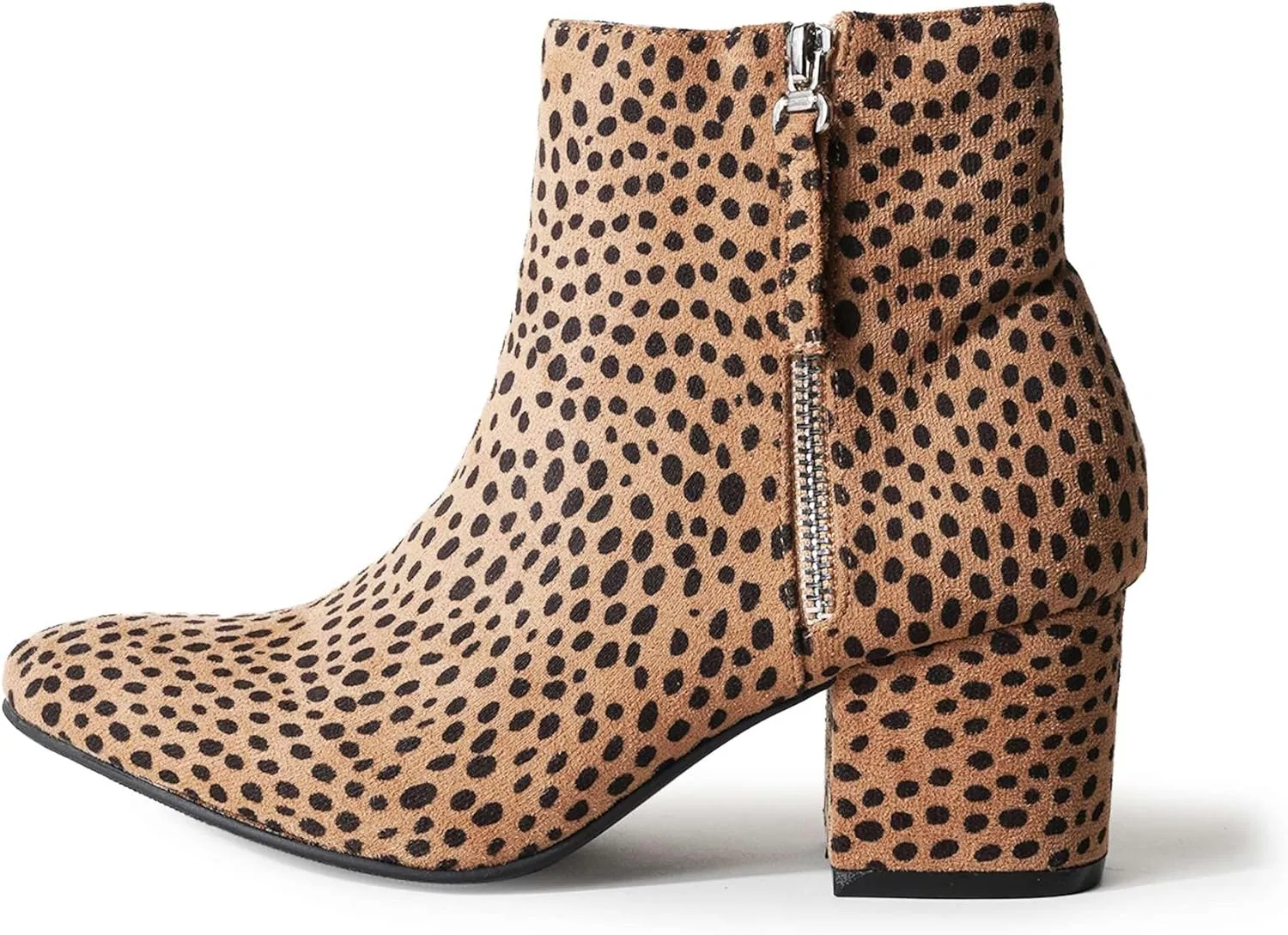 J. Adams Zuma Ankle Bootie – Closed Pointed Toe Low Block Heel Zip Up Boot