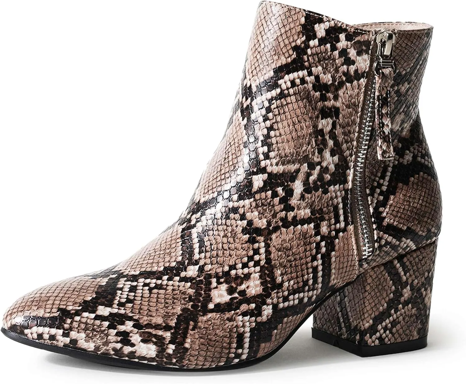 J. Adams Zuma Ankle Bootie – Closed Pointed Toe Low Block Heel Zip Up Boot