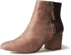 J. Adams Zuma Ankle Bootie – Closed Pointed Toe Low Block Heel Zip Up Boot