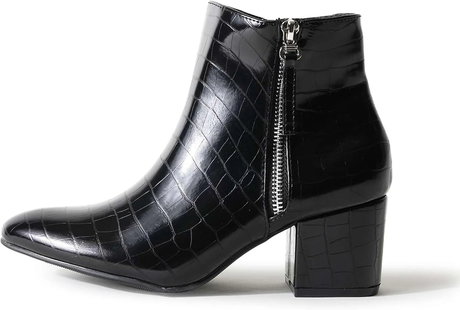 J. Adams Zuma Ankle Bootie – Closed Pointed Toe Low Block Heel Zip Up Boot
