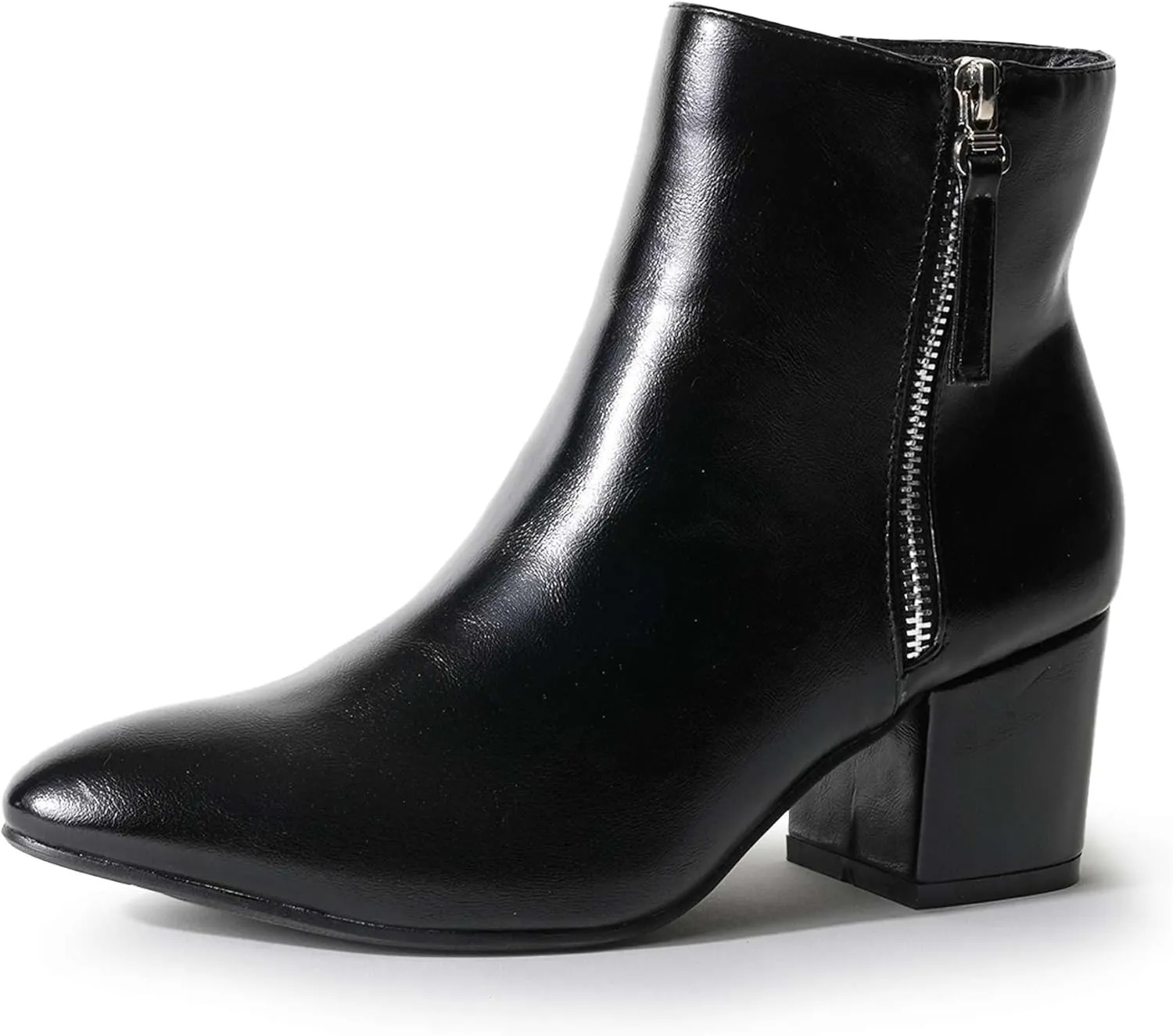 J. Adams Zuma Ankle Bootie – Closed Pointed Toe Low Block Heel Zip Up Boot