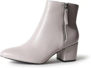 J. Adams Zuma Ankle Bootie – Closed Pointed Toe Low Block Heel Zip Up Boot