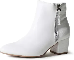 J. Adams Zuma Ankle Bootie – Closed Pointed Toe Low Block Heel Zip Up Boot