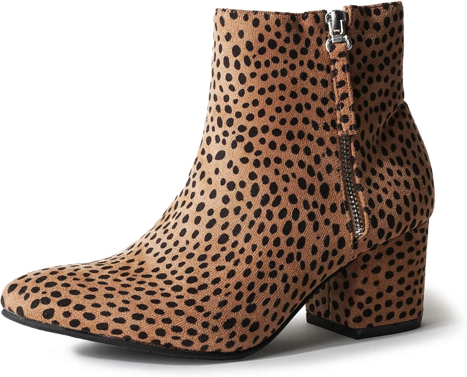 J. Adams Zuma Ankle Bootie – Closed Pointed Toe Low Block Heel Zip Up Boot