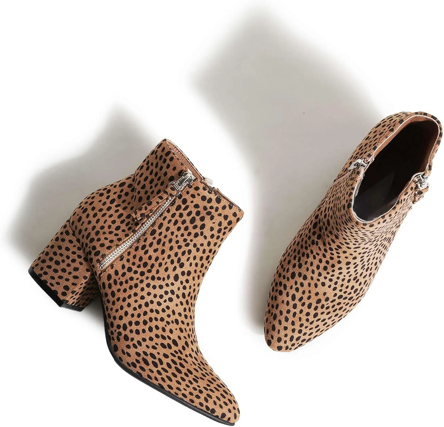 J. Adams Zuma Ankle Bootie – Closed Pointed Toe Low Block Heel Zip Up Boot