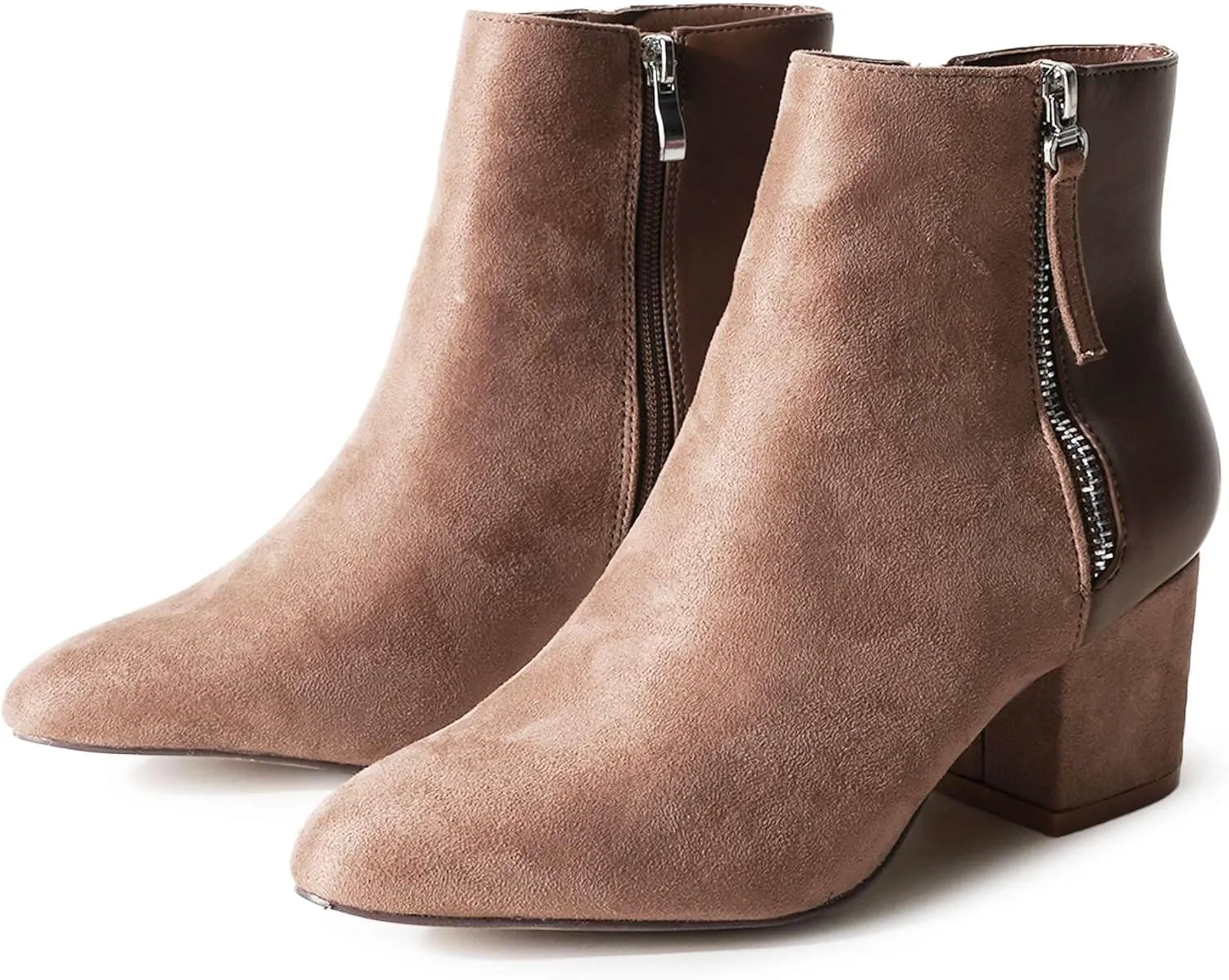 J. Adams Zuma Ankle Bootie – Closed Pointed Toe Low Block Heel Zip Up Boot